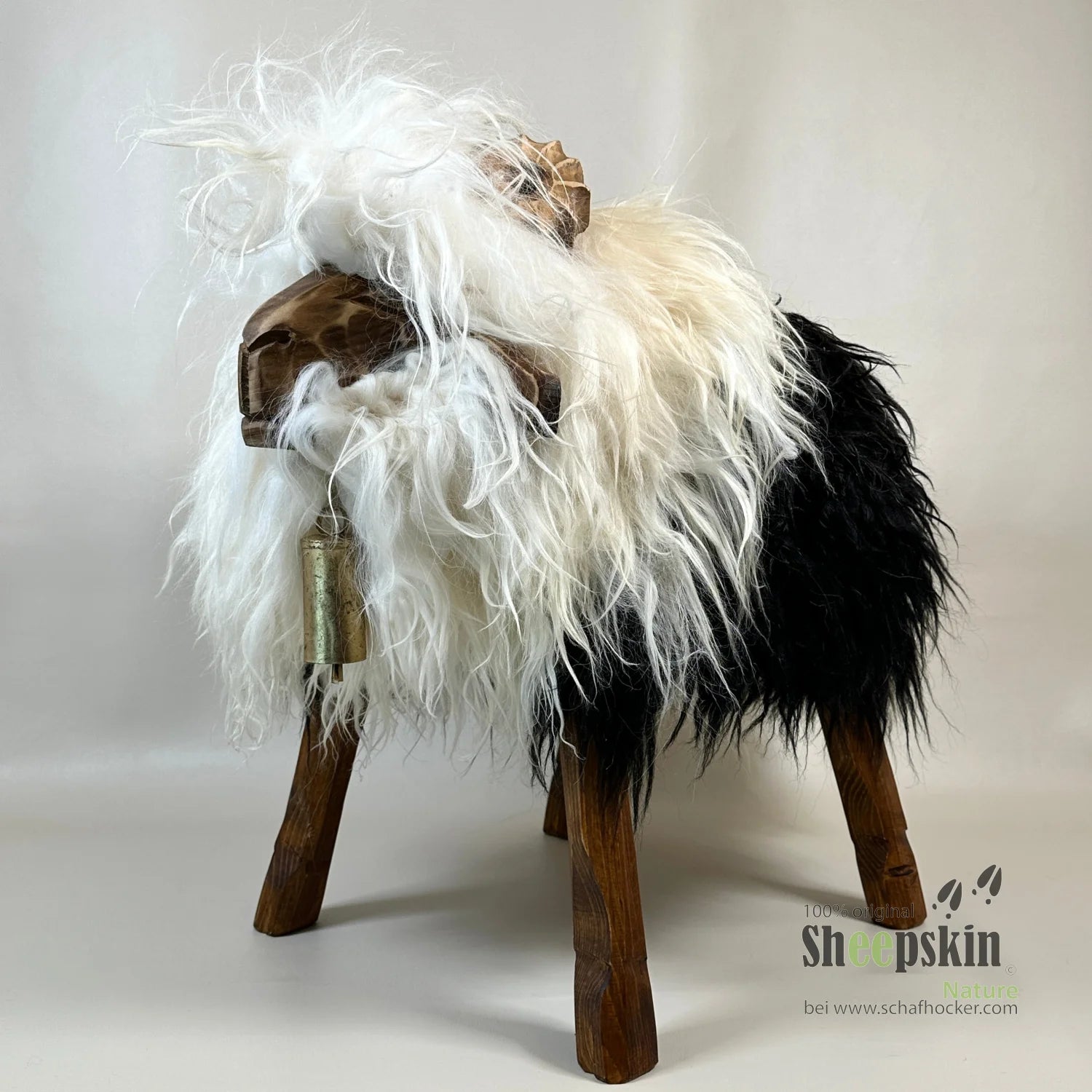 Schafhocker Jogi, Modell Bua, mit Islandfell in Braun – Produktansicht 4