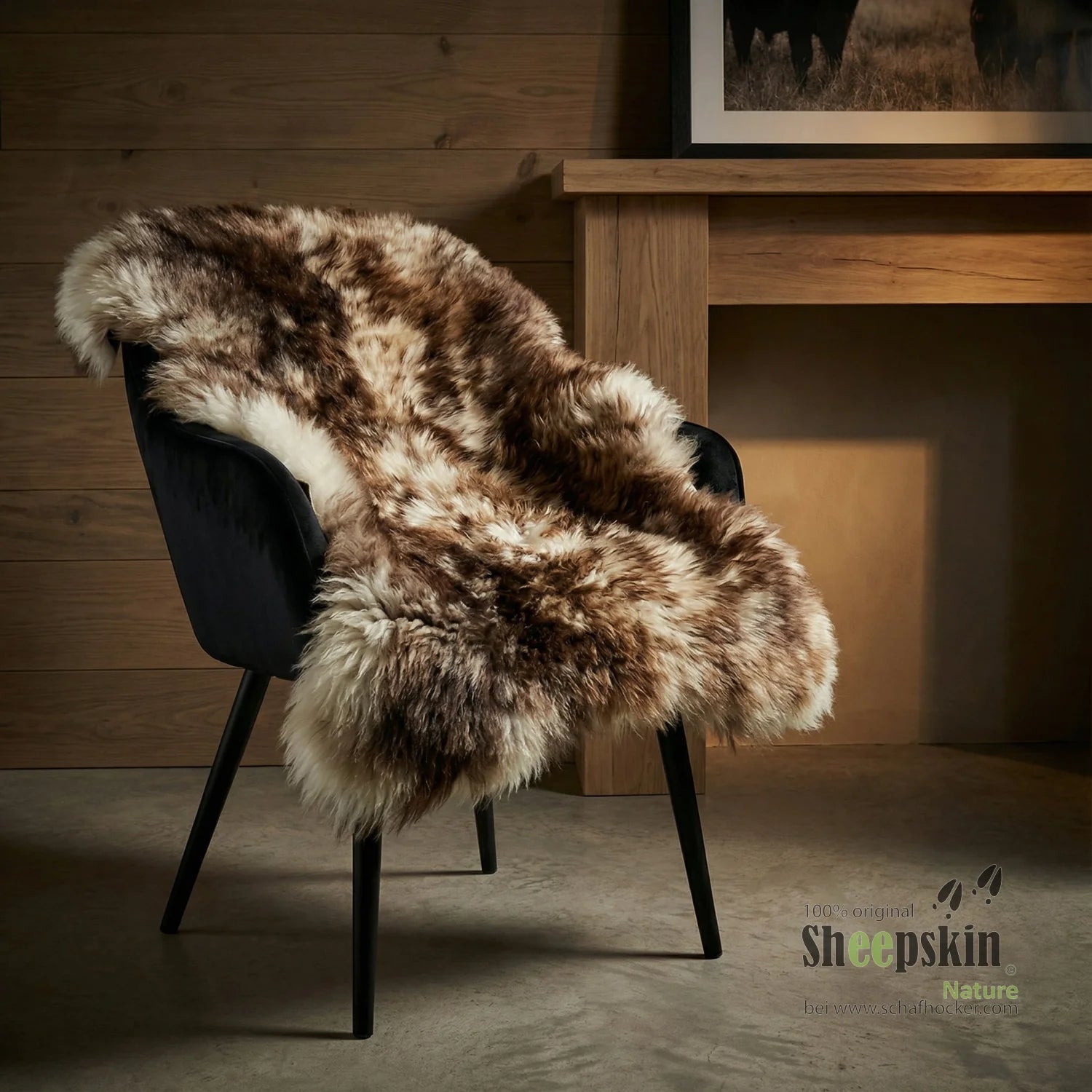 Lammfell Sitzauflage großes Schaffell 110-120cm Fell