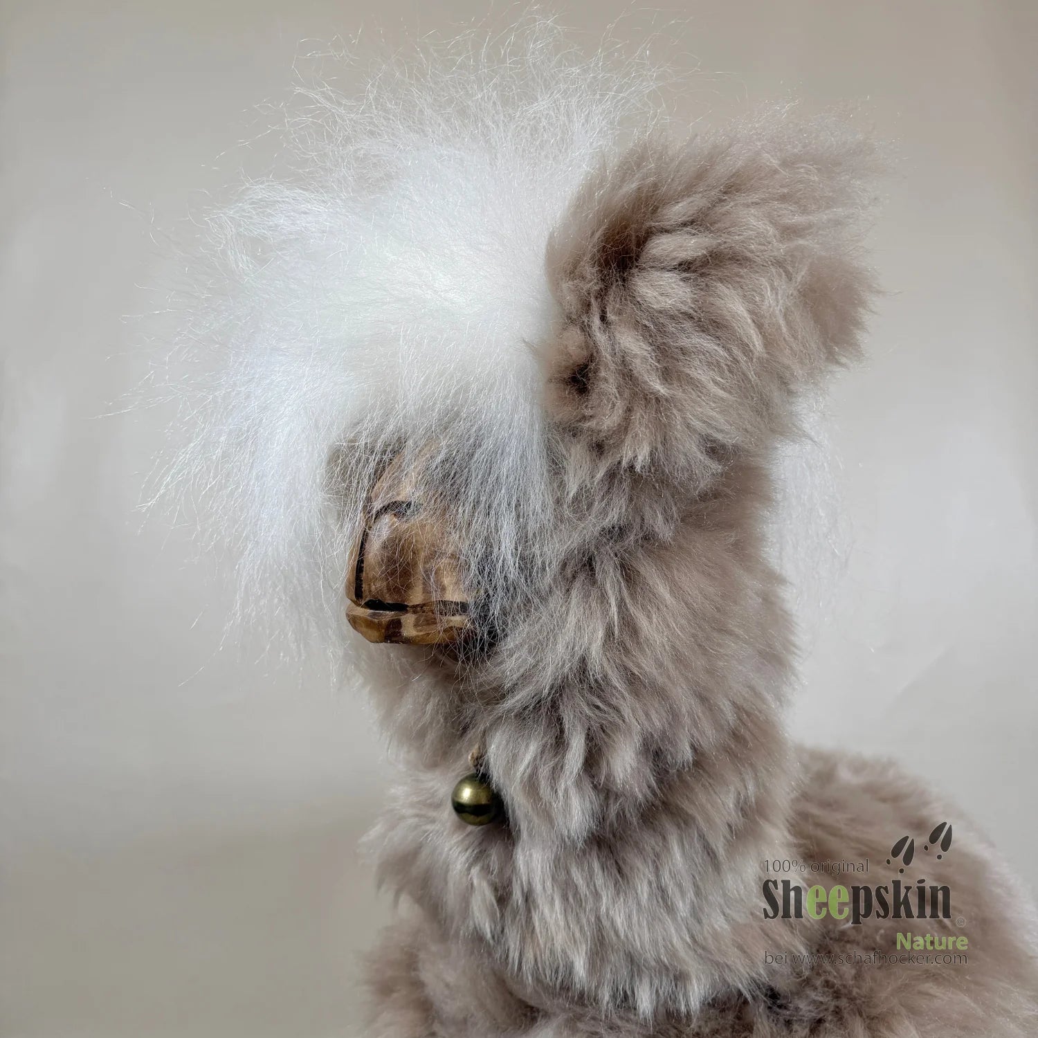 Details Schafhocker Alpaka »Pepper« Designer Hocker Tierhocker sandy beige Tiermöbel Design