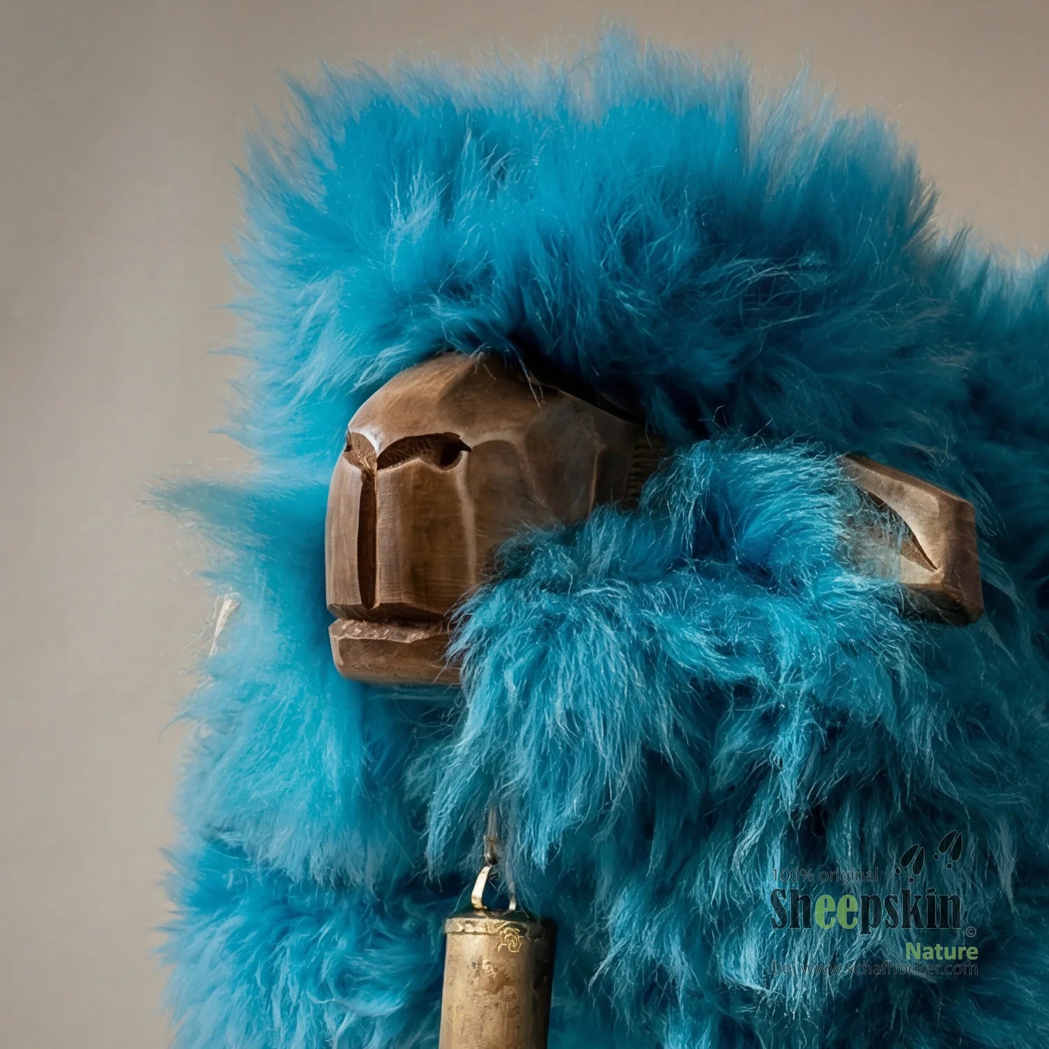 Sheepstool Bua »Leano« made from genuine German sheepskin – Turquoise