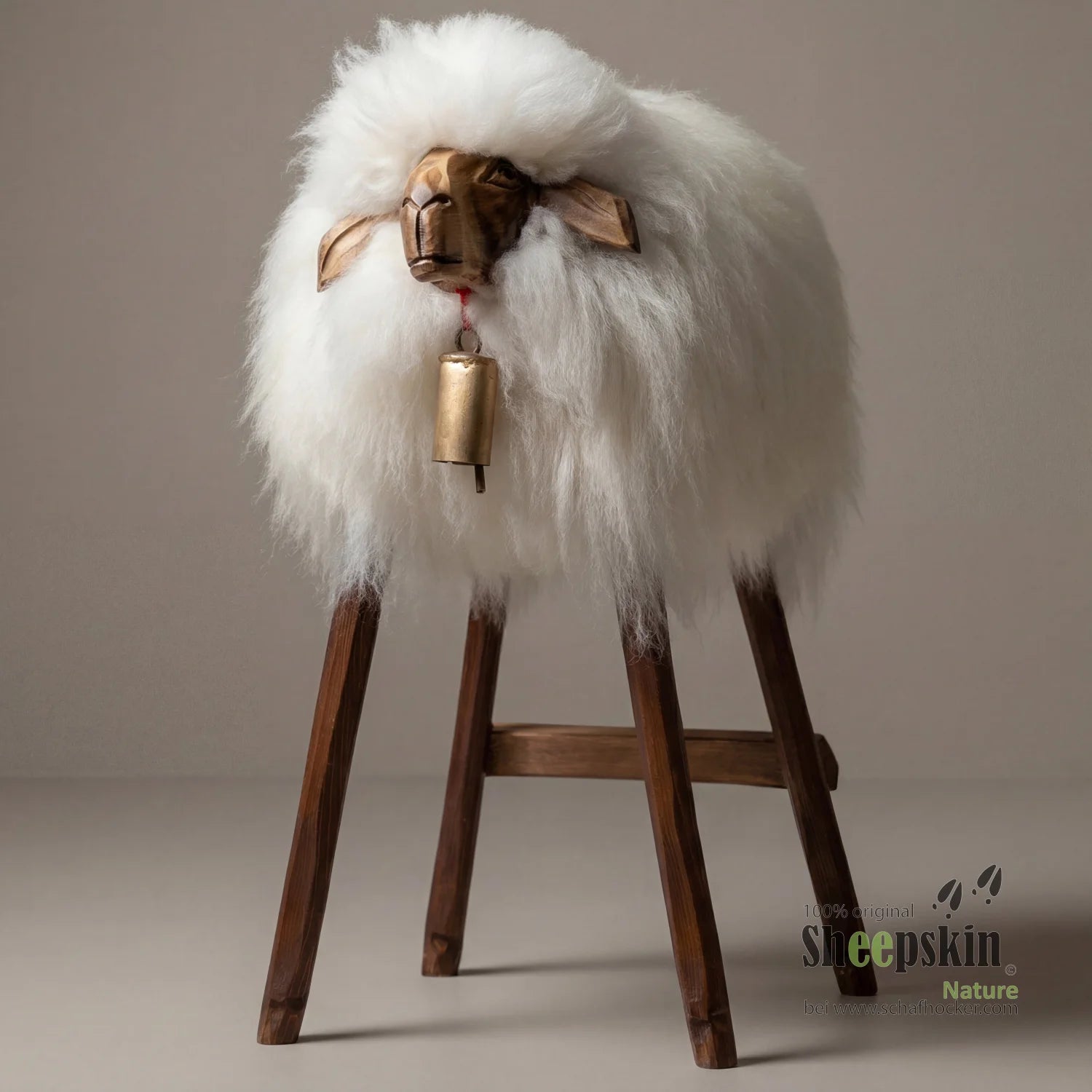 Madl Sheepskin Stool »Babsi« made from genuine Icelandic sheepskin – White