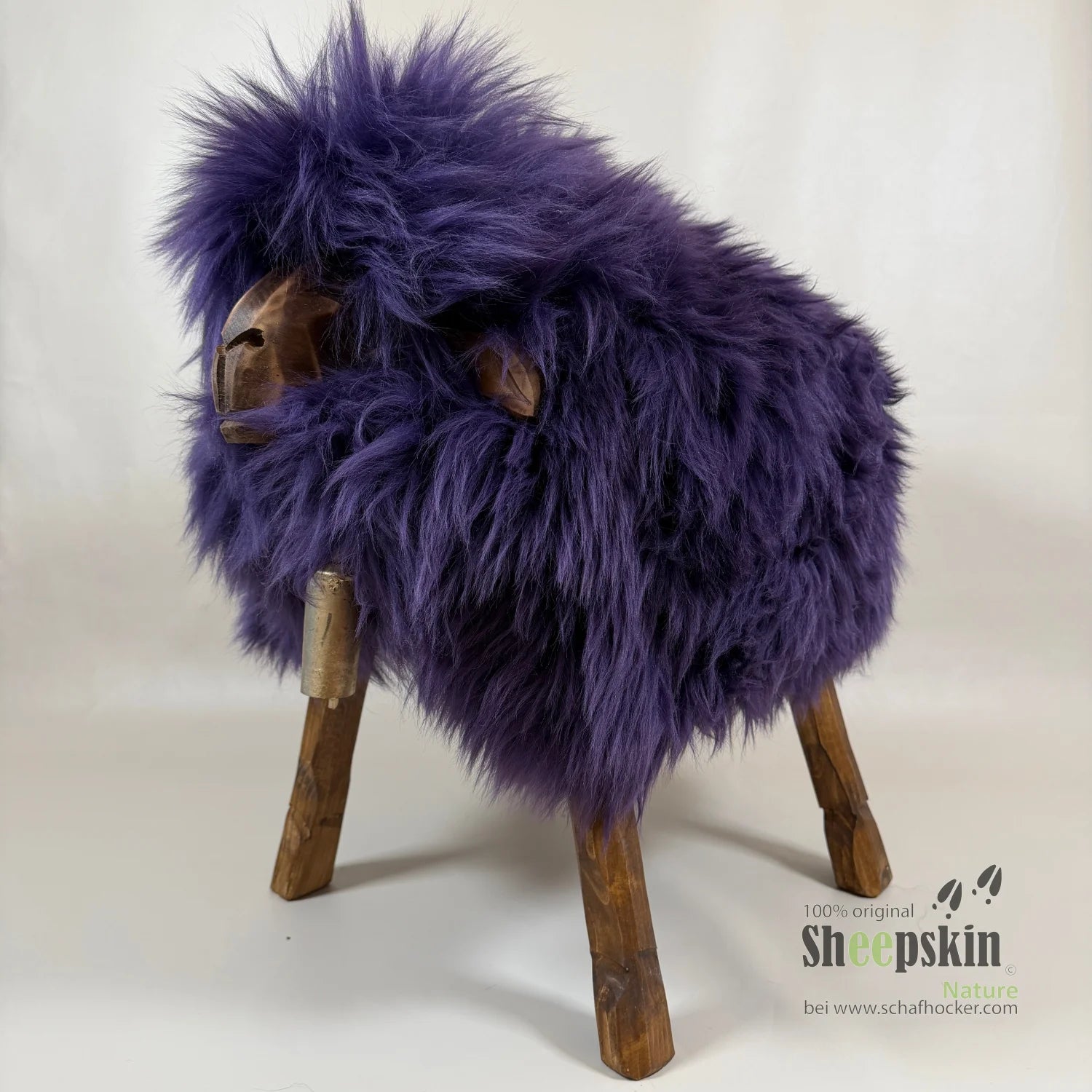 Madl-fåreskindsskammel »Eli« af ægte tysk fåreskind – Lilla