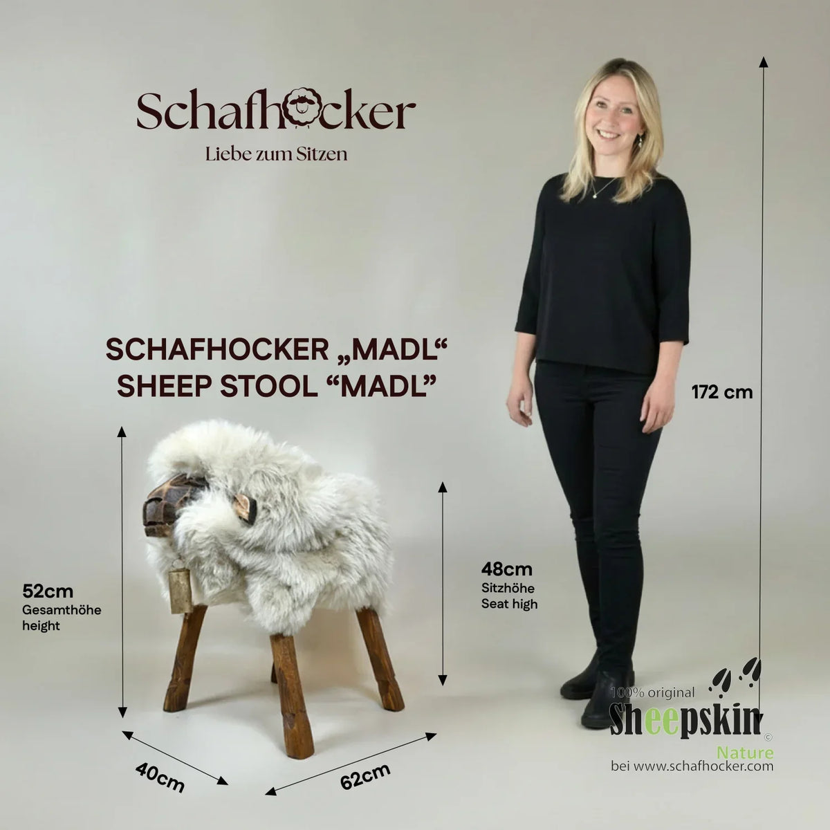 Schapskruk Madl »Estella« van echte Duitse schapenvacht – multicolor