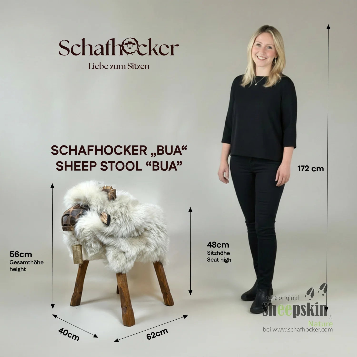 Schafhocker »Roberto« der extravagante Bua limited Designer