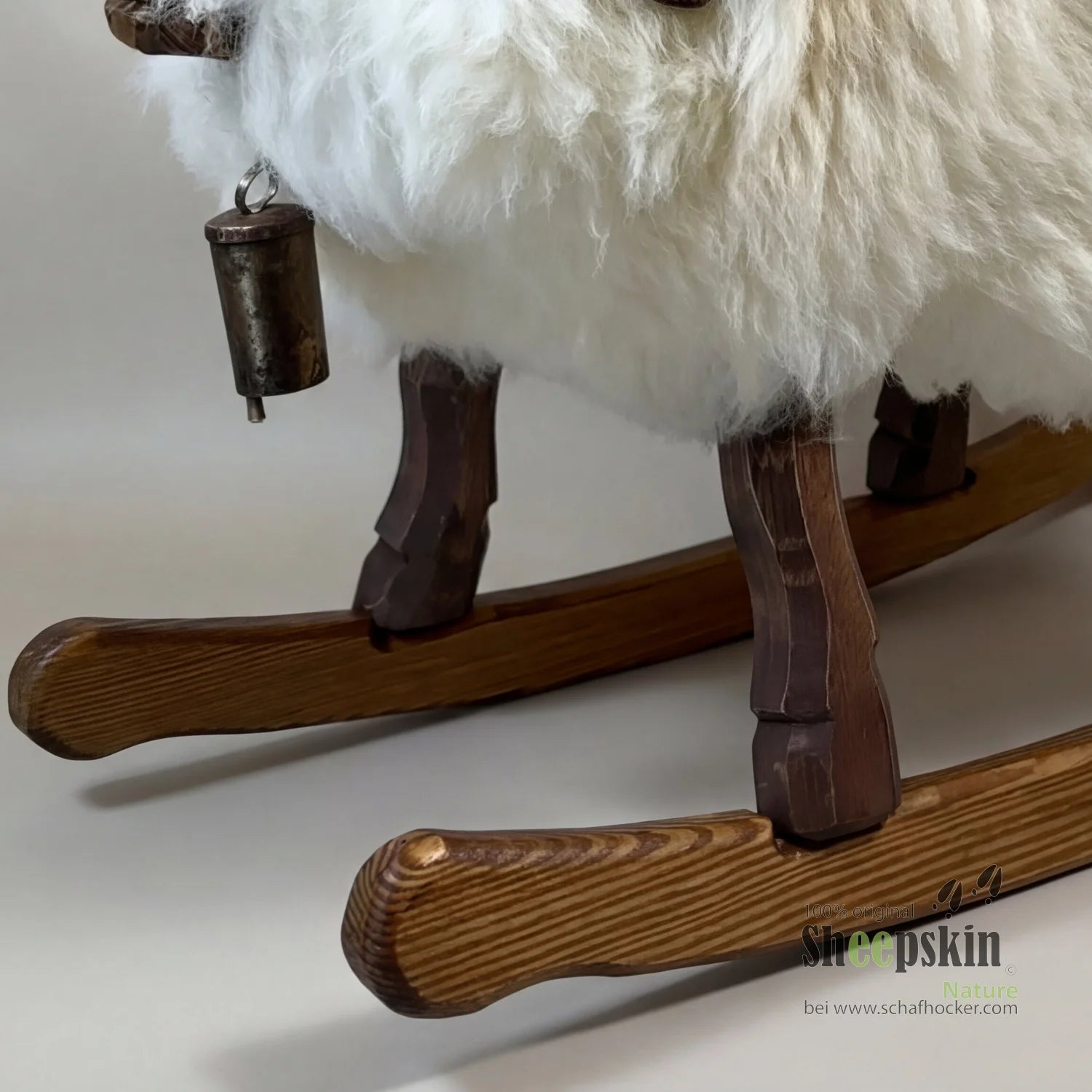 »Ernie« Rocking Sheep Made of Genuine German Sheepskin – White