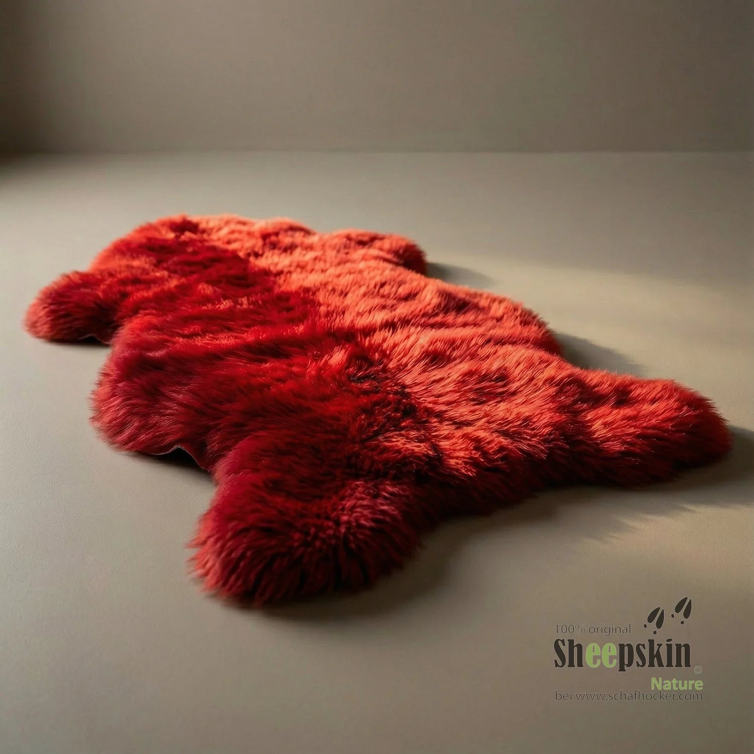 Seat pad made of genuine sheepskin – Red