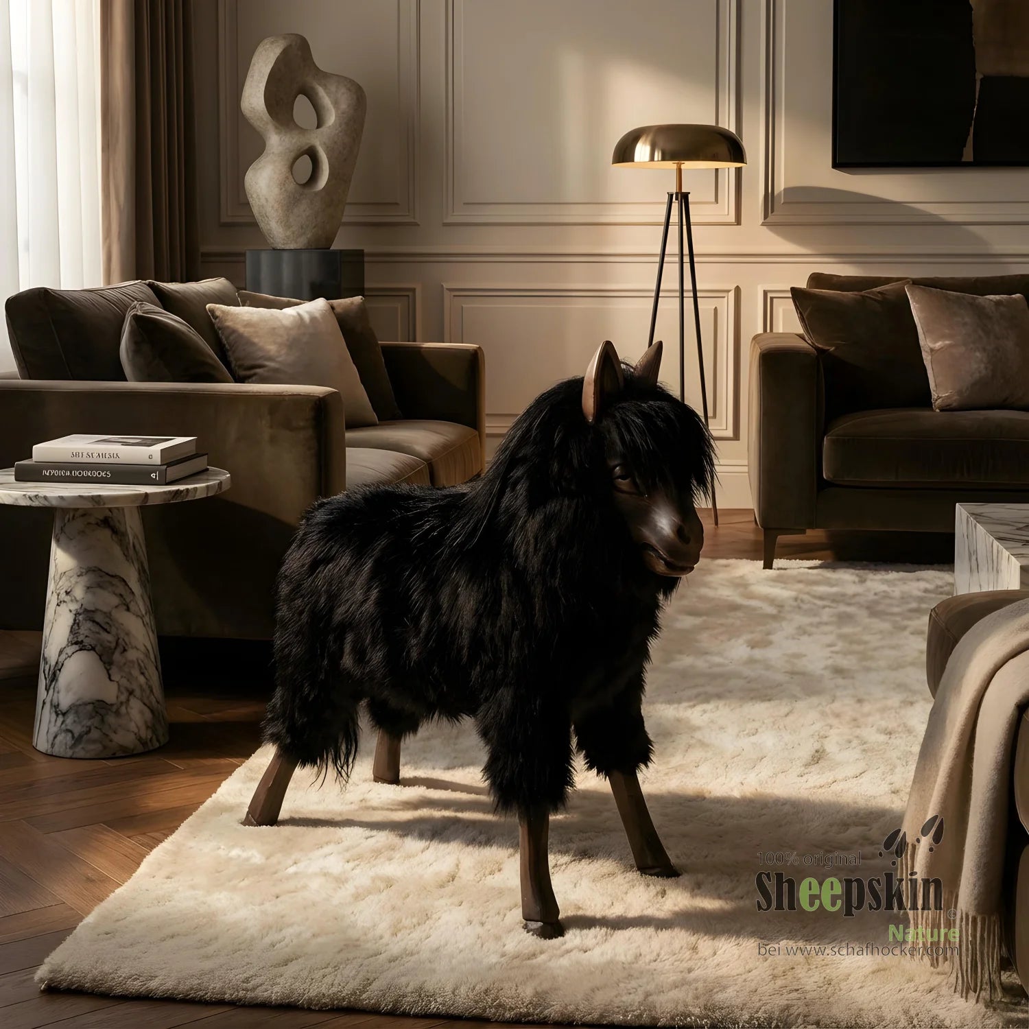 Tierhocker Pferd Rössli »Hü-Hott« Designer Hocker schwarz