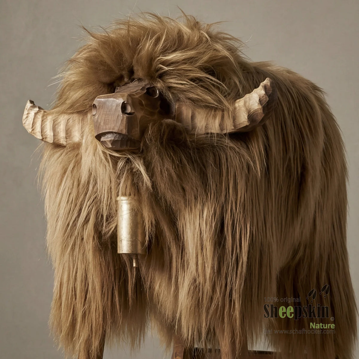 Sheep bar stool Bully »Xaver« made of genuine Icelandic sheepskin – Fox