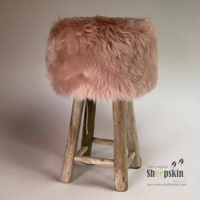 Fellhocker rosa, mit deutschem Schaffell in Rosa