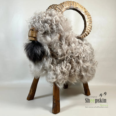 Schafhocker Angelo, Modell Steinbock, mit Islandfell in Limited