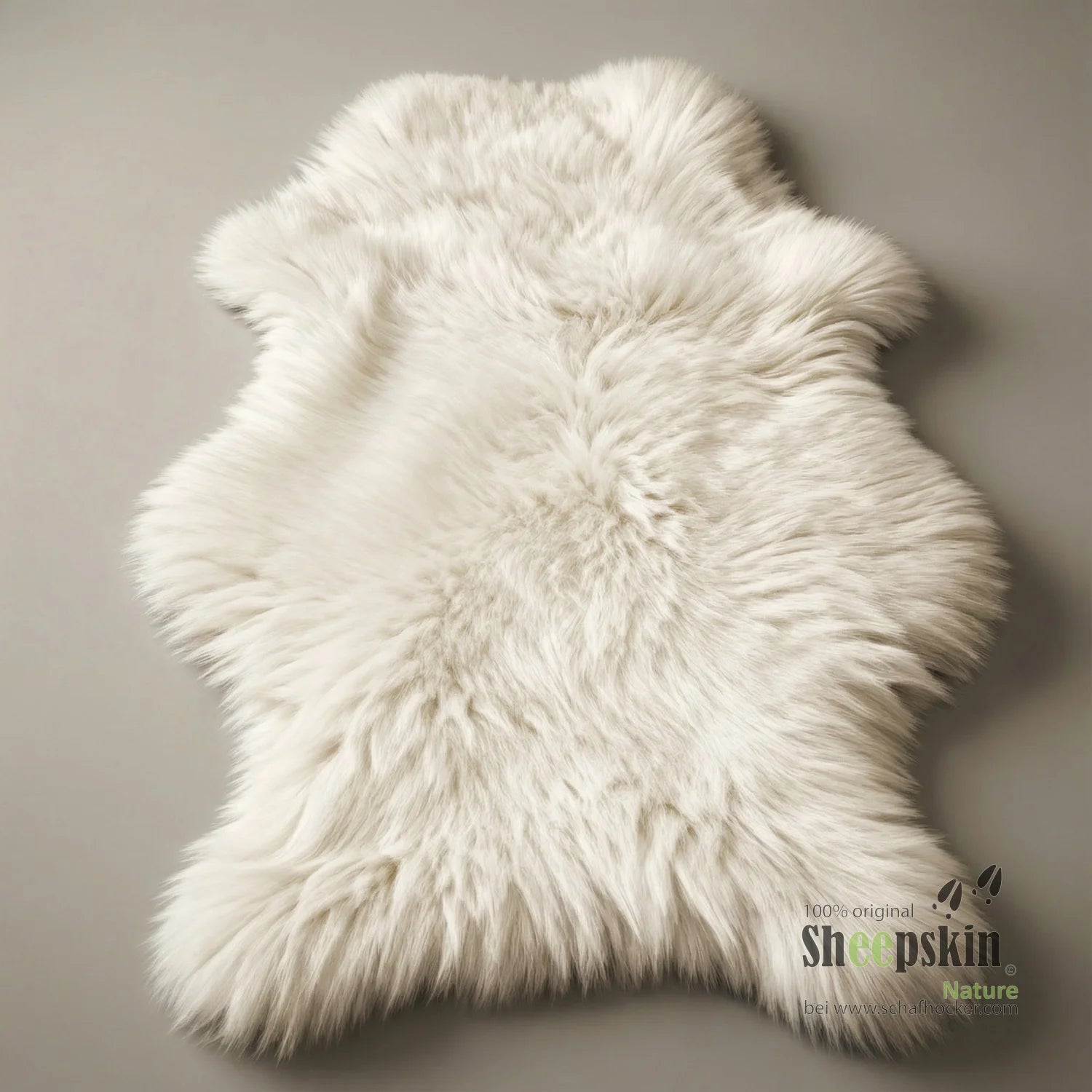 Handgefertigte Schaffell-Tierhocker: Sitzauflage eisbärweiß – Fell von Sheepskin Nature© jetzt kaufen