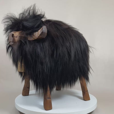 Premium design dierenkruk »Björn« hooglandvee koe stierenkruk IJsland zwart