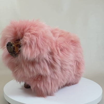 Premium Tierhocker Kinderhocker Schweinchen »Babe« das süße Wollschwein" rosa