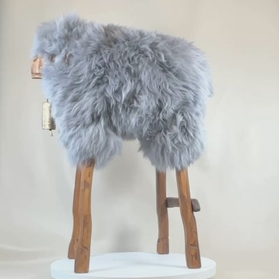 Bar stool "Sterling" the classic Madl silver gray sheep stool