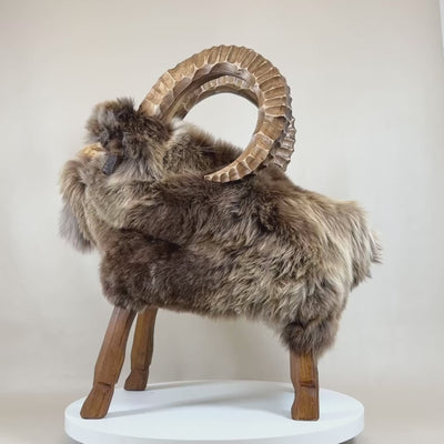 Video Schafhocker Bruno der Steinbock braun limited