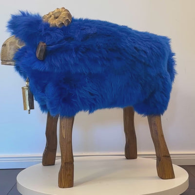 Schafhocker »William« der royale Bua blau Designer Tierhocker Widder