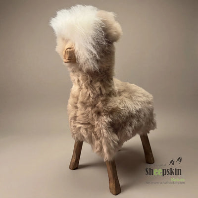  Portrait Schafhocker Alpaka »Pepper« Designer Hocker Tierhocker sandy beige Tiermöbel Design