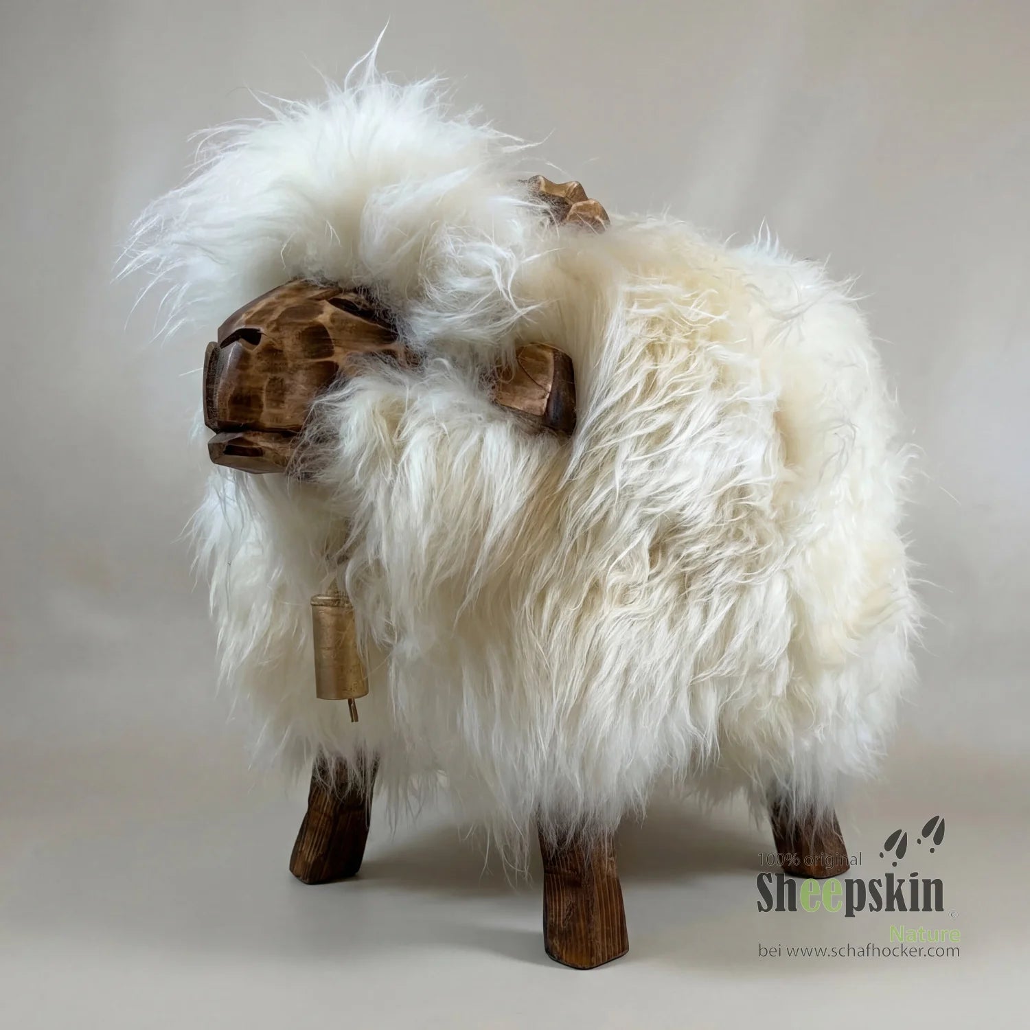 »Peterle« Sheepskin Stool made from genuine German sheepskin – White
