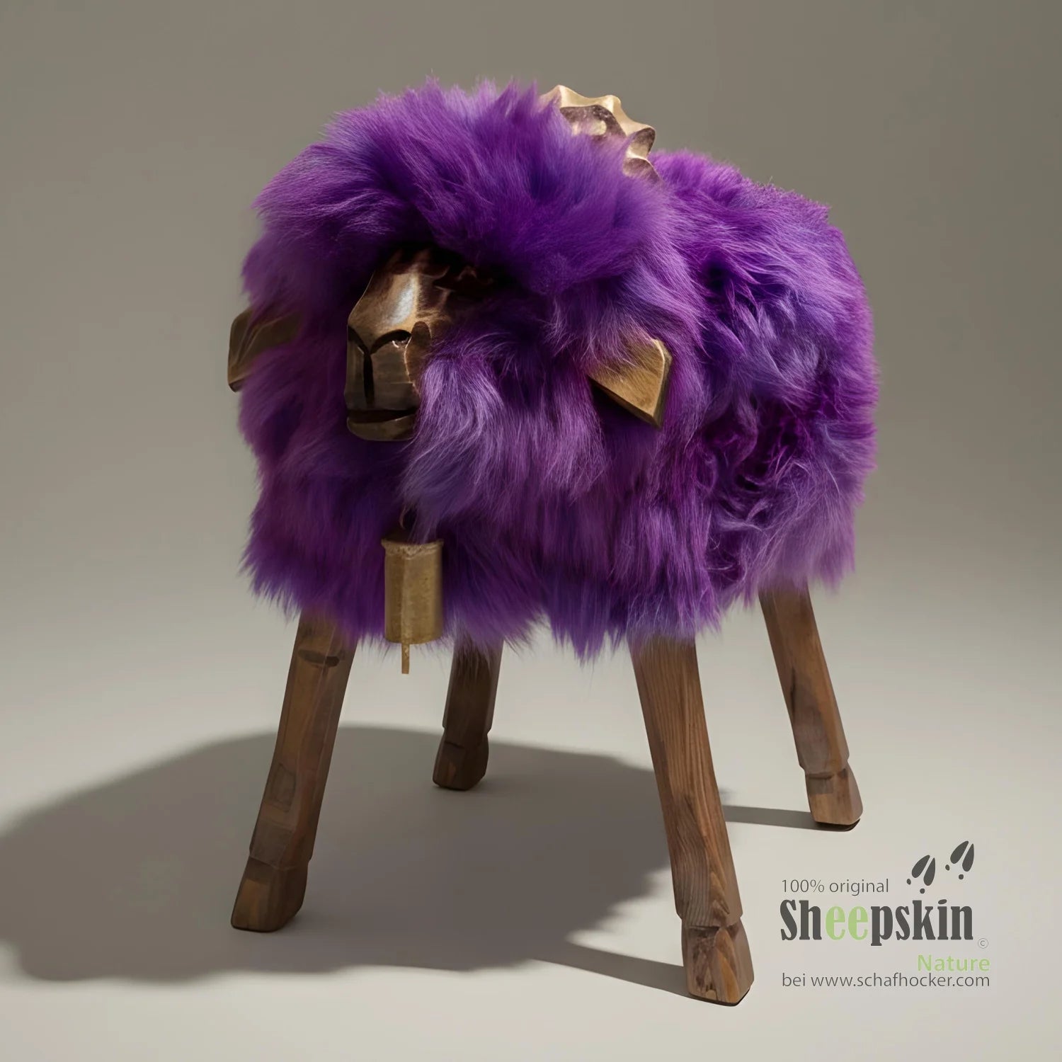 »Tim« sheep stool made from genuine German sheepskin – purple