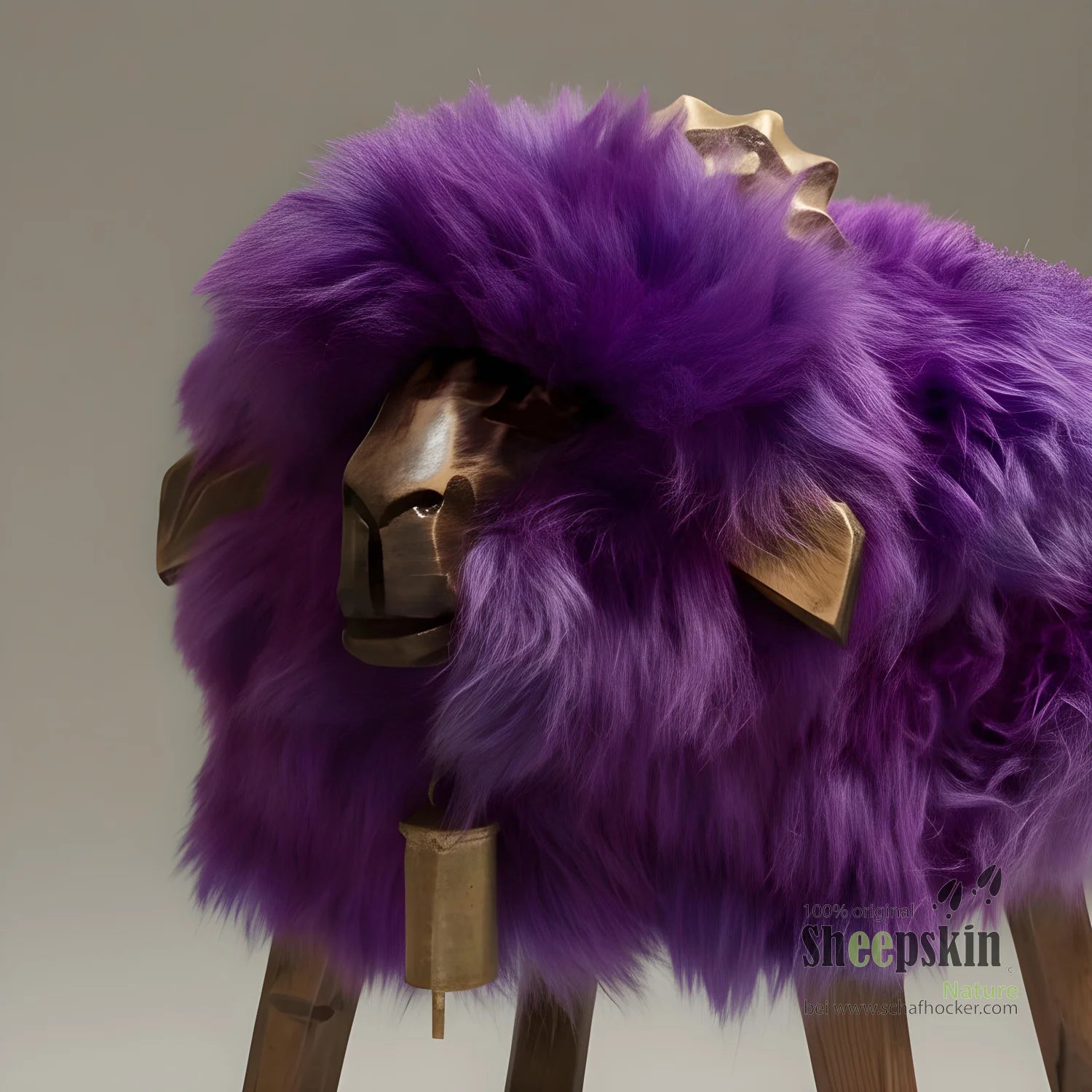 »Tim« sheep stool made from genuine German sheepskin – purple