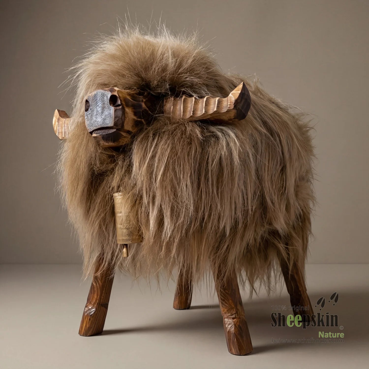 Bully sheepskin stool »Bully« made from genuine Icelandic sheepskin – fox-colored