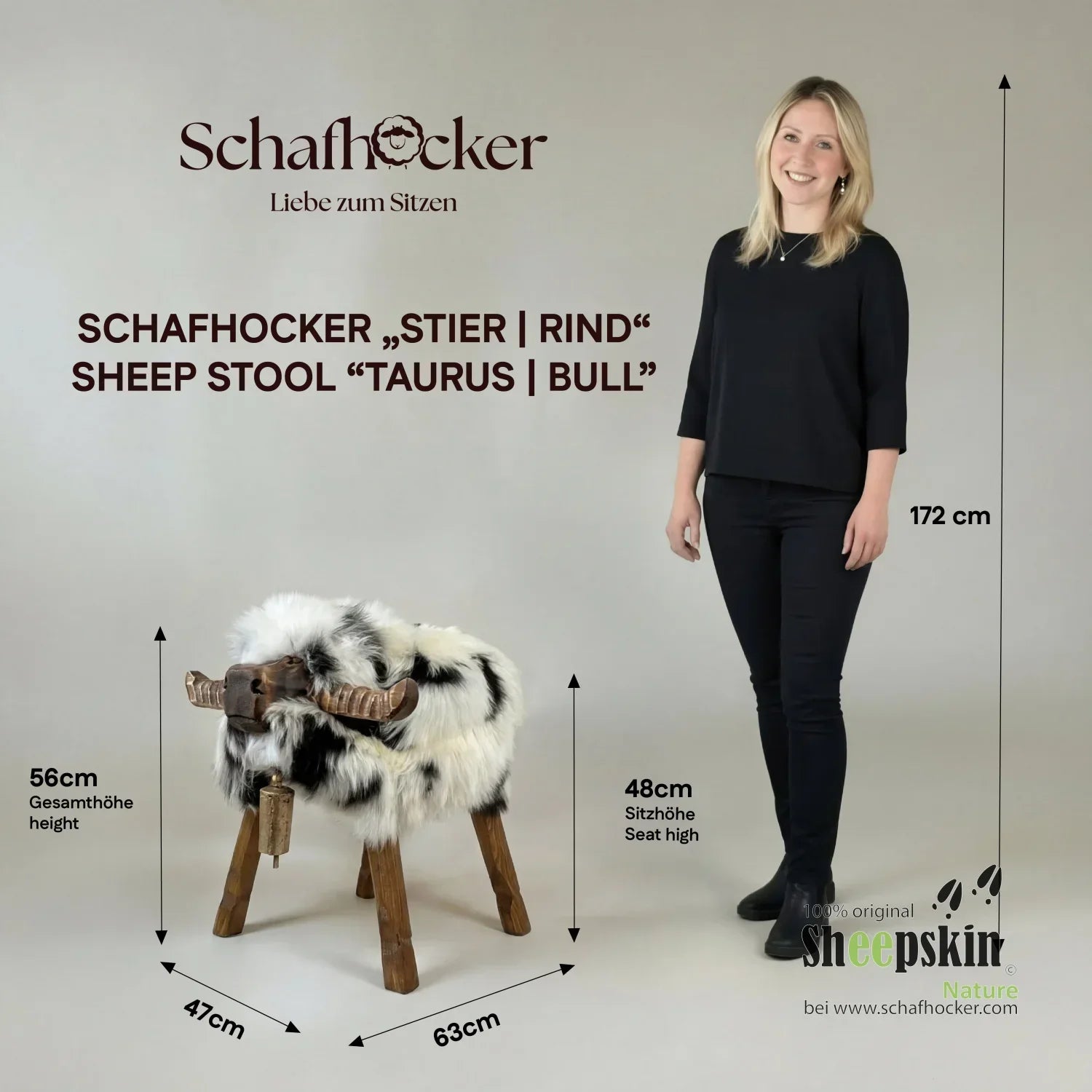 Schafhocker Bully »Mokka« aus echtem Schaffell – limited