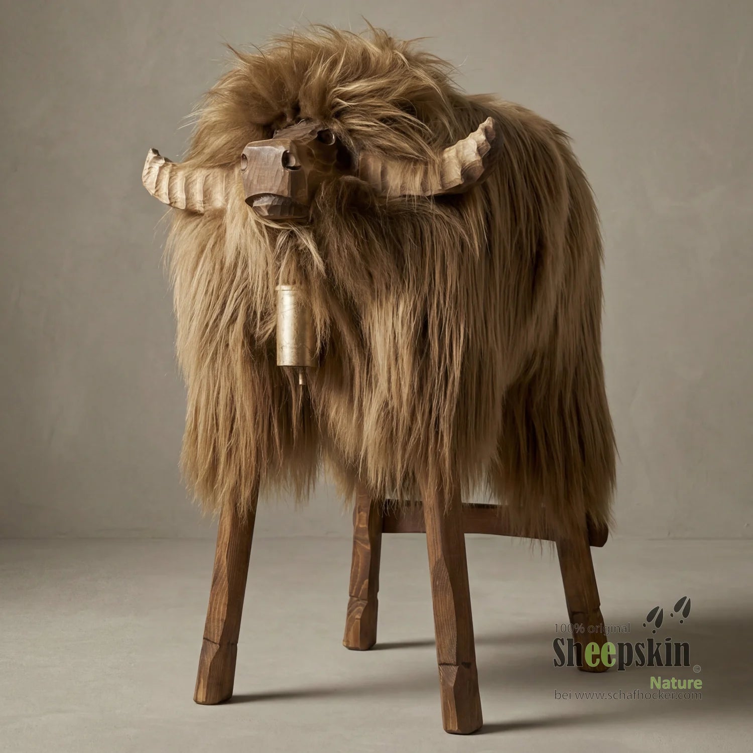 Bully Sheep Stool »Xaver« made from genuine Icelandic sheepskin – Fox Red