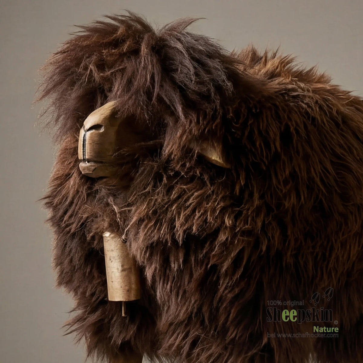 Madl Sheepskin Stool »Berta« made from genuine German sheepskin – Black