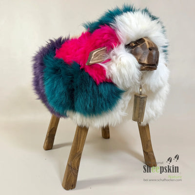 Schafhocker Madl »Estella« aus echtem deutschem Schaffell – multicolor