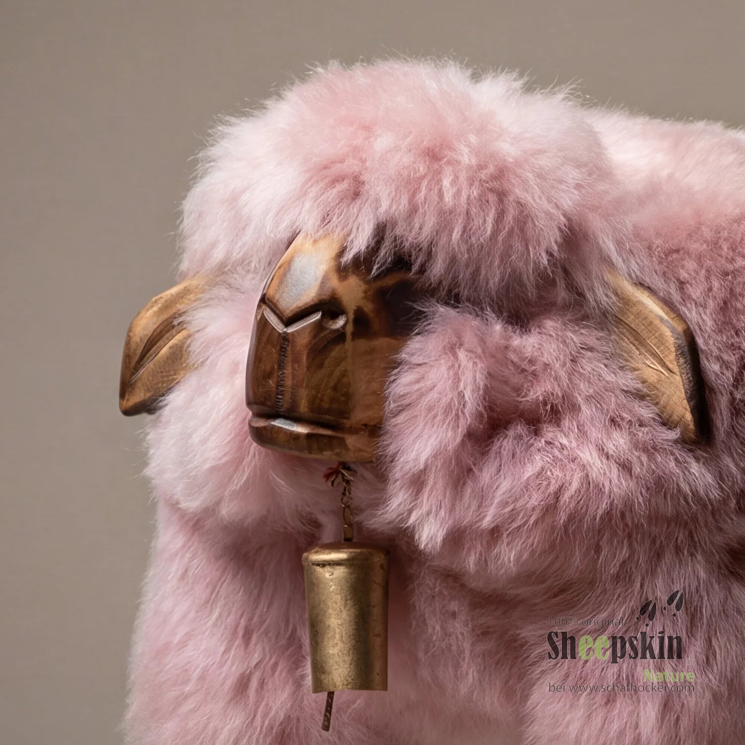 Madl sheepskin stool »Leni« made from genuine German sheepskin – pink