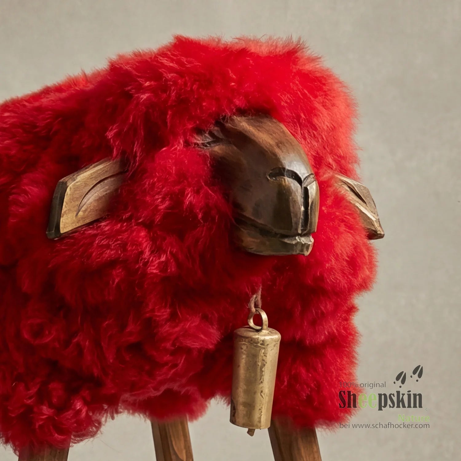 Madl Sheepskin Stool »Mona« made from genuine German sheepskin – Red