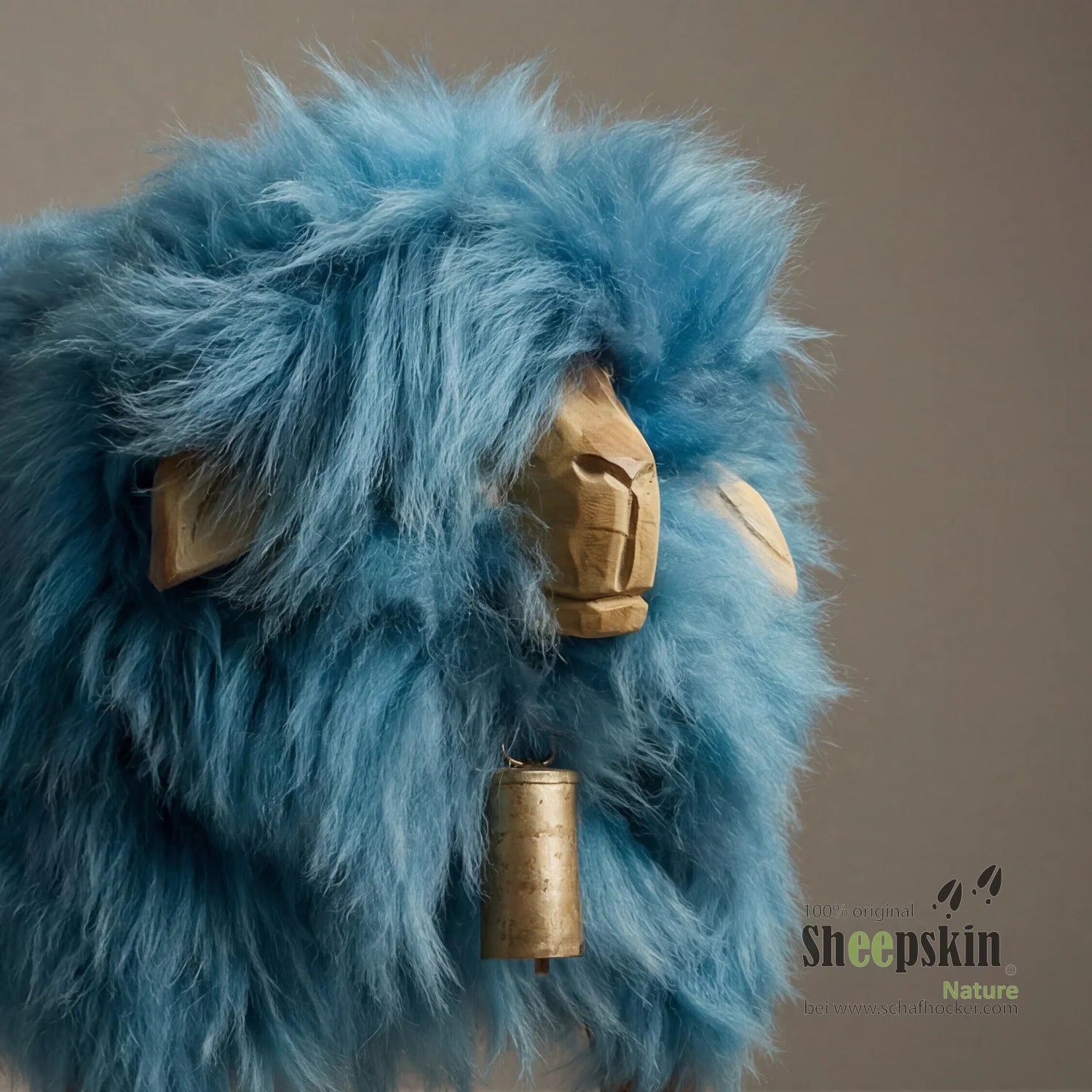 Madl Sheepskin Stool »Tiffany« made from genuine German sheepskin – Turquoise