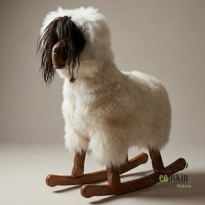 »Stella« das Alpaka Schaukelschaf Schaukelpferd weiß für Kinder Tiermöbel Design Kinderzimmer
